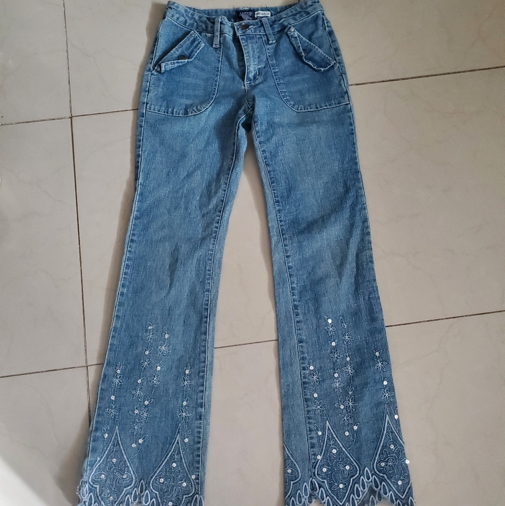 Light Wash Low Rise Patterned Tall Jeans